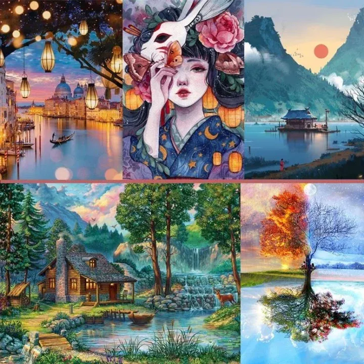 100+ ảnh tranh đính đá lấp lánh nhất cho không gian sống