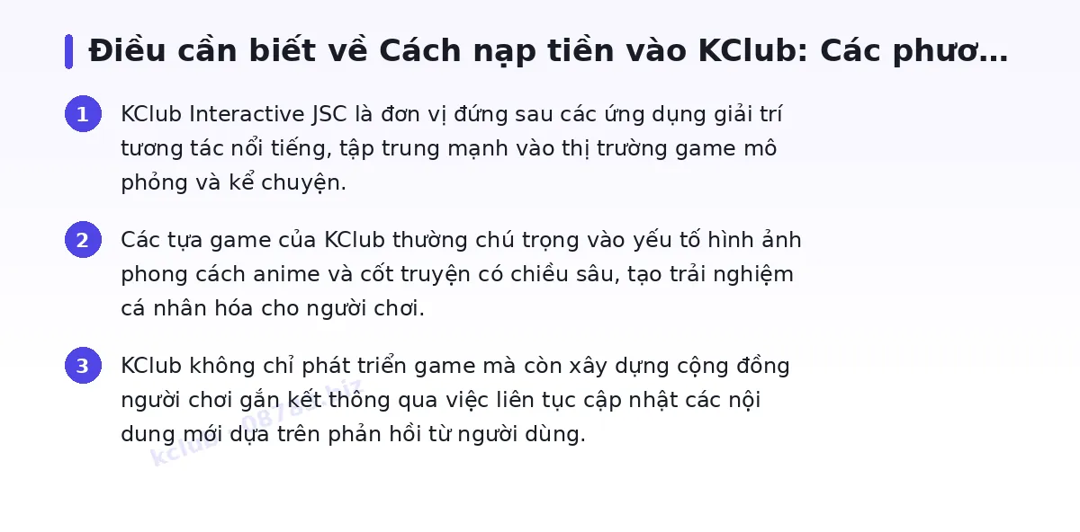 Những điều cần biết về kclub