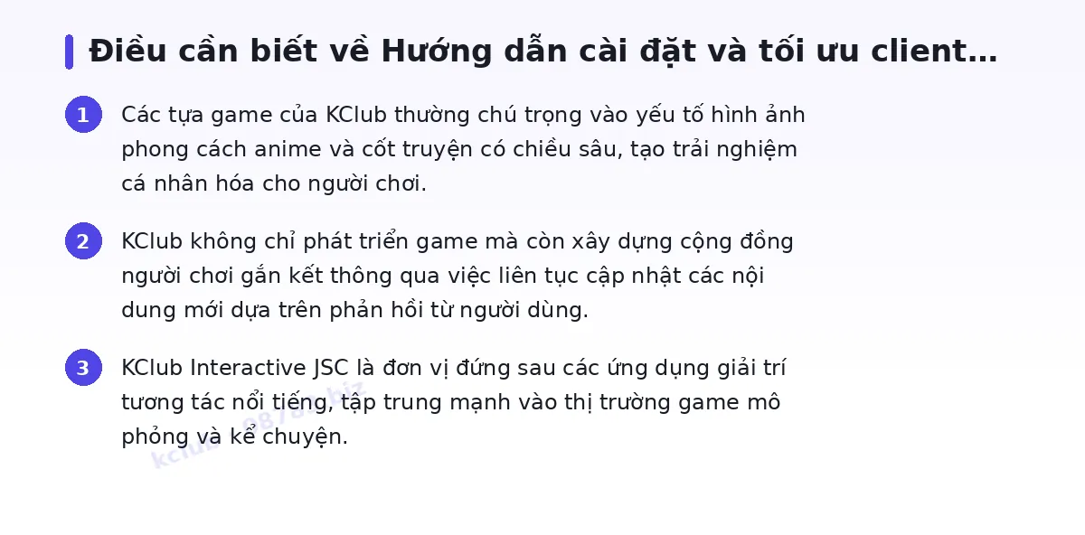 Những điều cần biết về kclub
