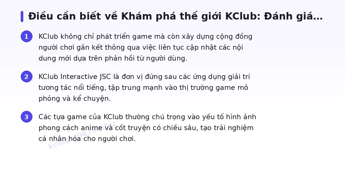 Những điều cần biết về kclub