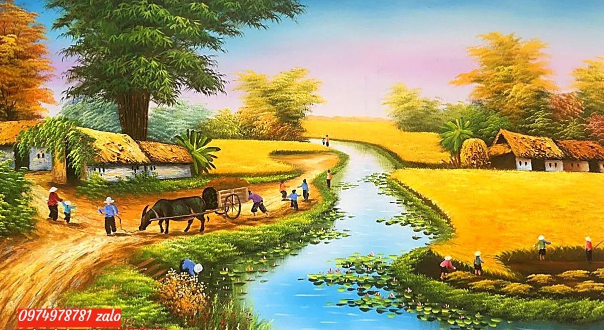 Tuyển tập 100+ tranh đồng quê đẹp nao lòng · ảnh 2