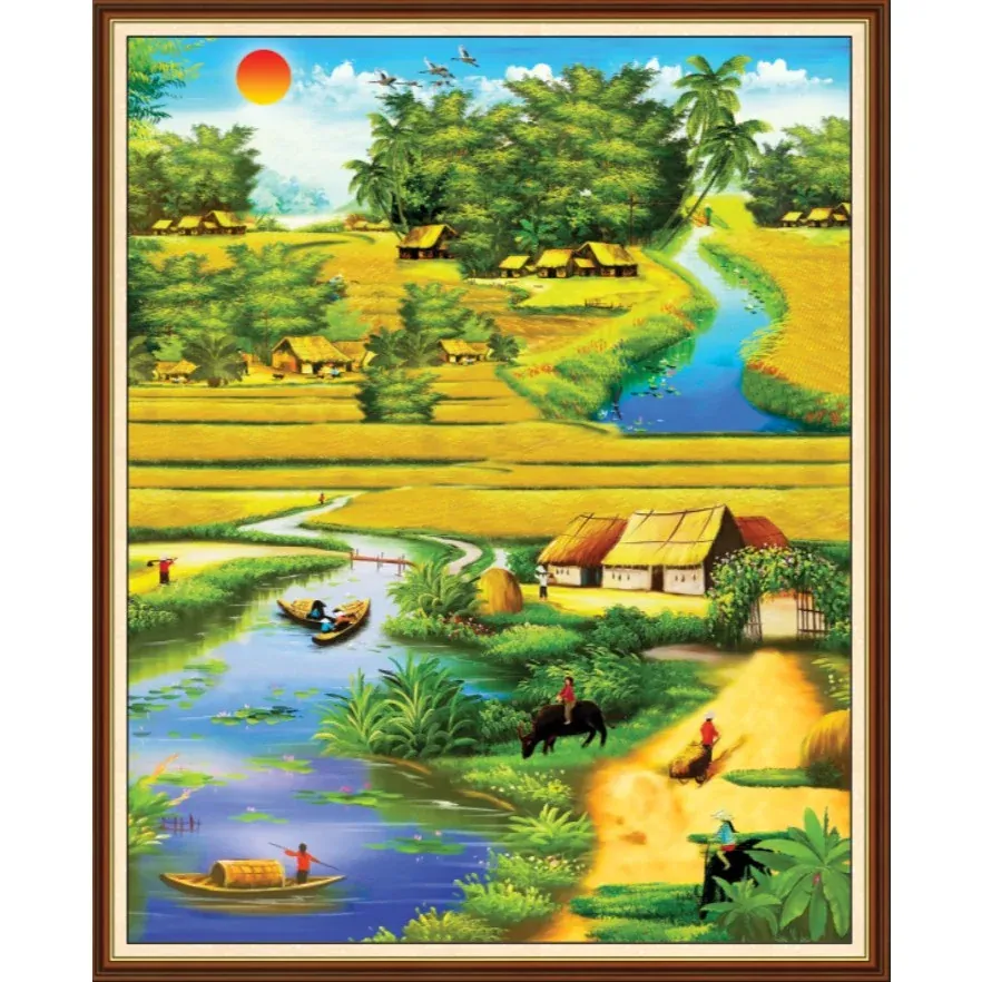 Tuyển tập 100+ tranh đồng quê đẹp nao lòng · ảnh 3